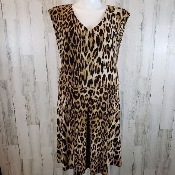 Ralph Lauren Leopard Print Dress Sz 1X - Picture 1 of 5